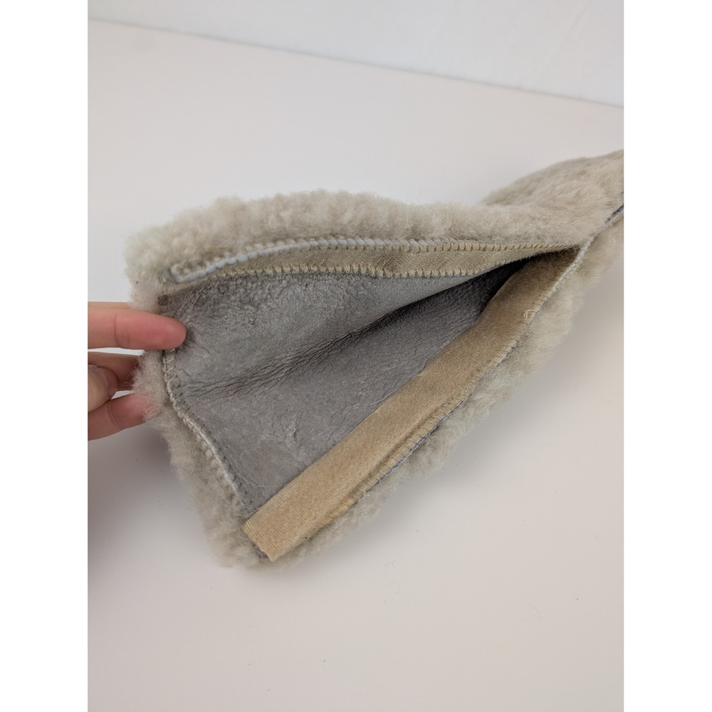 Genuine Sheepskin Shearling Strap Cover Taupe Seat Belt Golf Bag Strap Purse - Picture 3 of 8